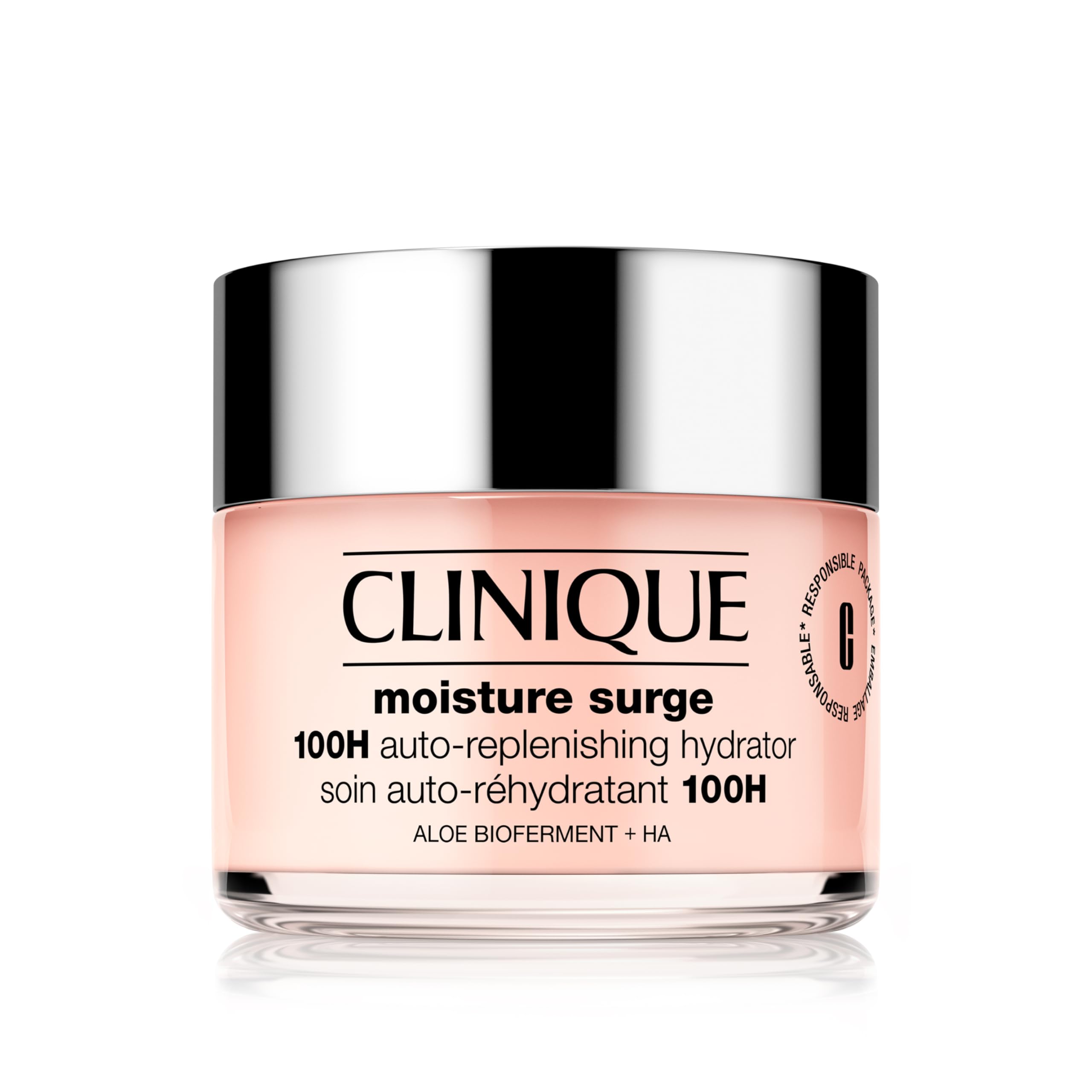 Clinique Moisture Surge 100H Auto-Replenishing Hydrator Oil Free Face Moisturizer With Hyaluronic Acid For All Skin Types | Hydrating + Moisturizing, 4.2 Fl Oz